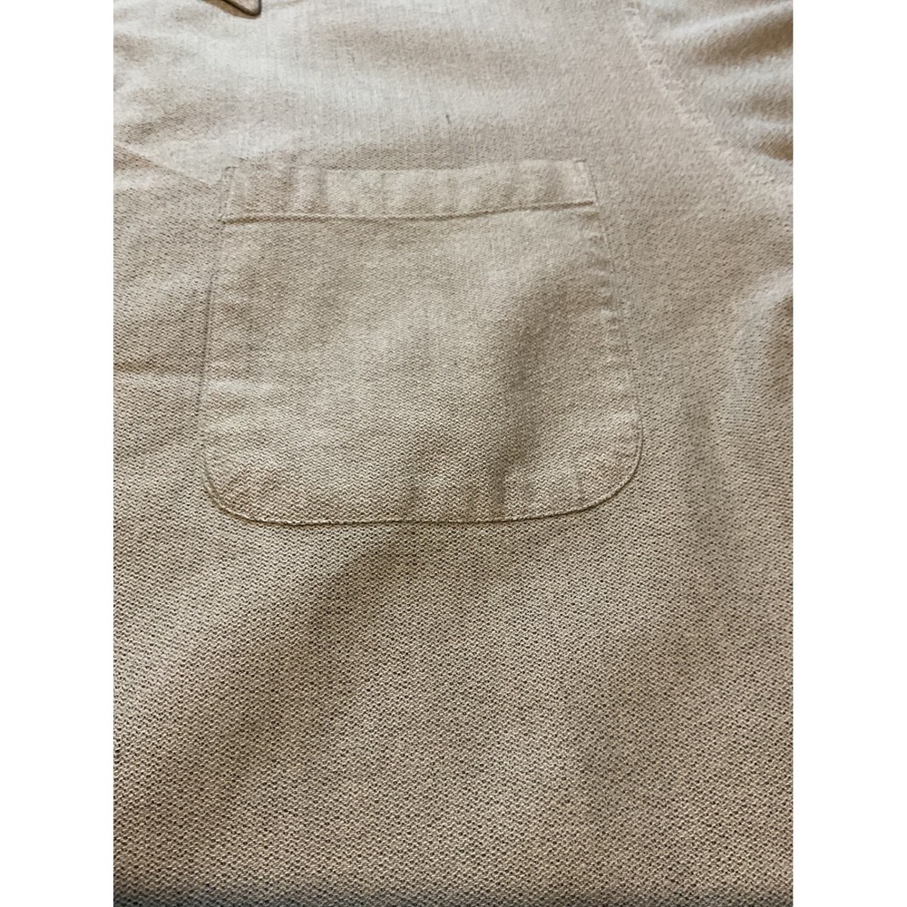 Perry Ellis Mens Button Down Shirt 15.5 32/33 Taupe Tan 100% Cotton Textured L/S - Picture 8 of 8